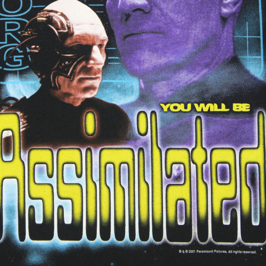 2001 STAR TREK "YOU WILL BE ASSIMILATED" BORG TEE