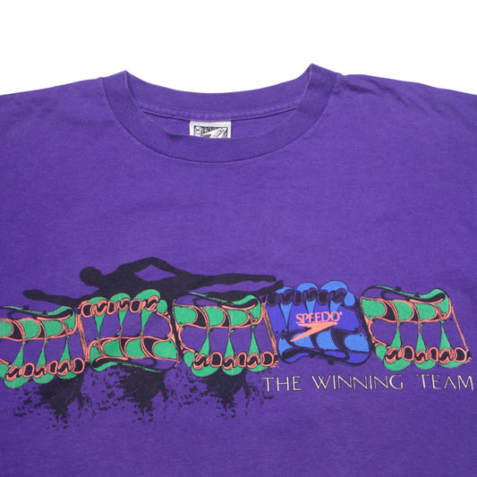 1990S SPEEDO “THE WINNING TEAM” DOUBLE-SIDED SWIM GRAPHIC TEE
