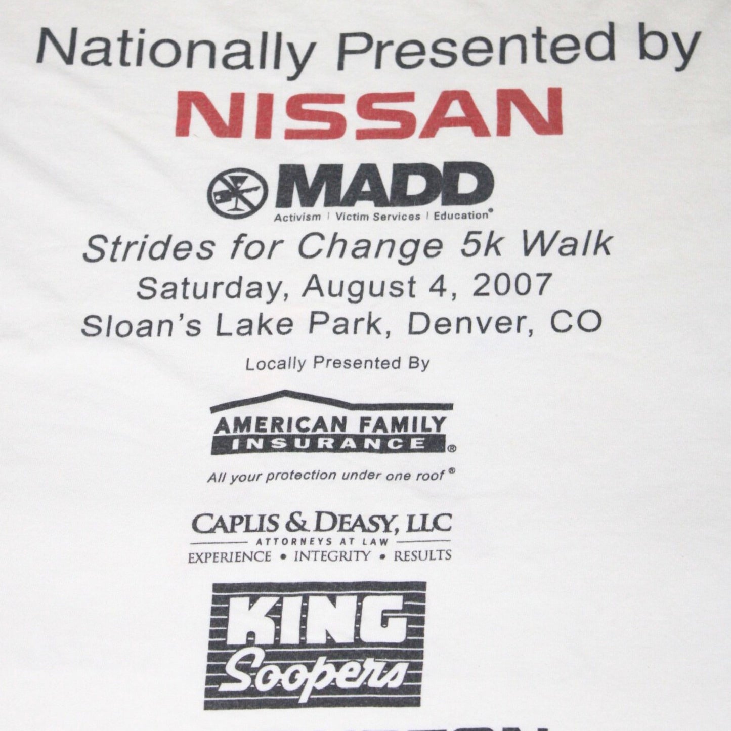2007 MADD STRIDES FOR CHANGE TEE