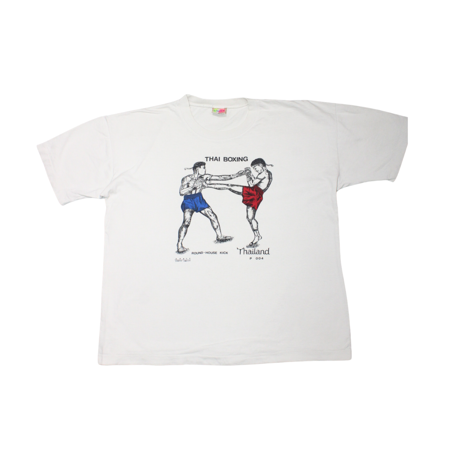 1990S "THAI BOXING ROUND-HOUSE KICK" THAILAND SOUVENIR TEE