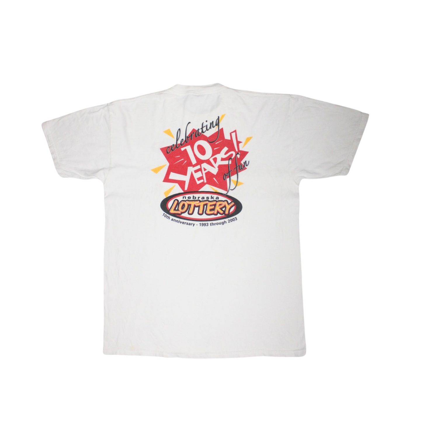 2003 NEBRASKA LOTTERY 10TH ANNIVERSARY TEE