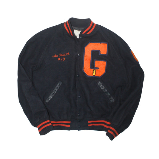 1990S GLASSCOCK “G” LETTERMAN VARSITY JACKET