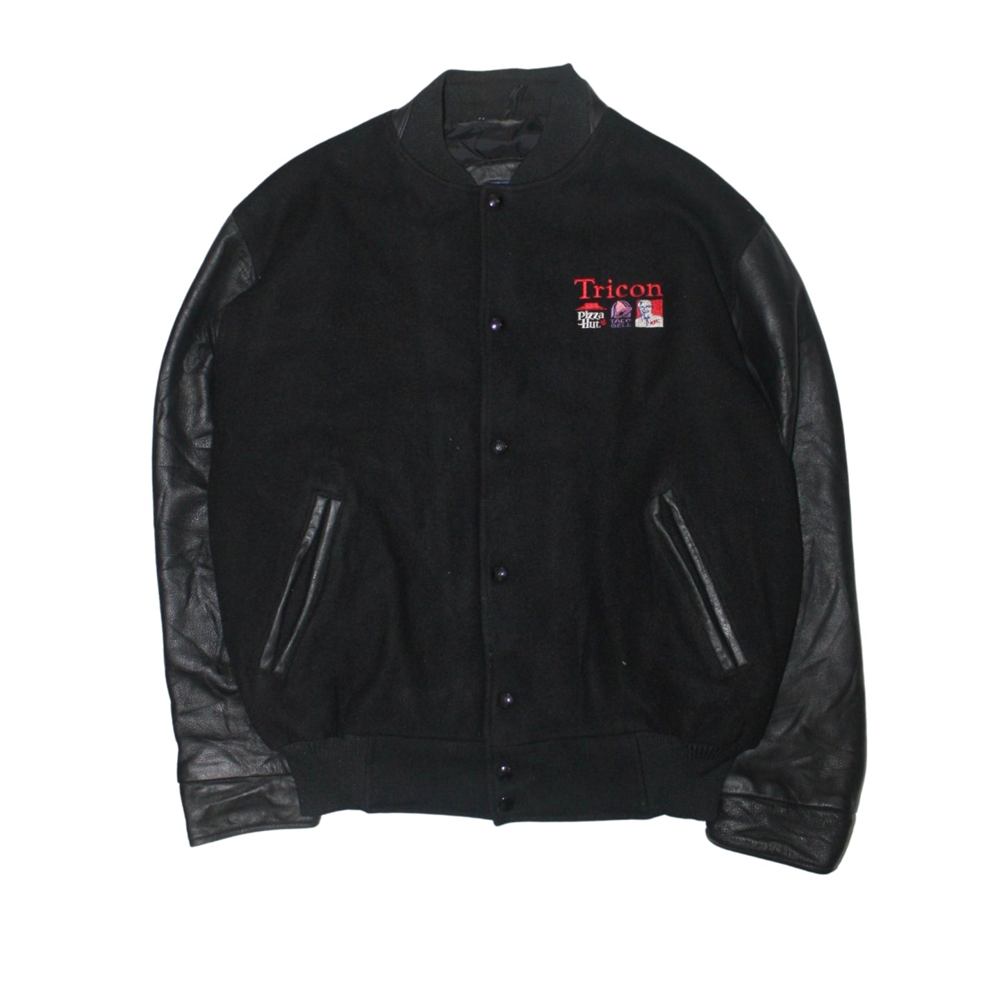 1990S TRICON MULTI-BRAND CORPORATE VARSITY JACKET