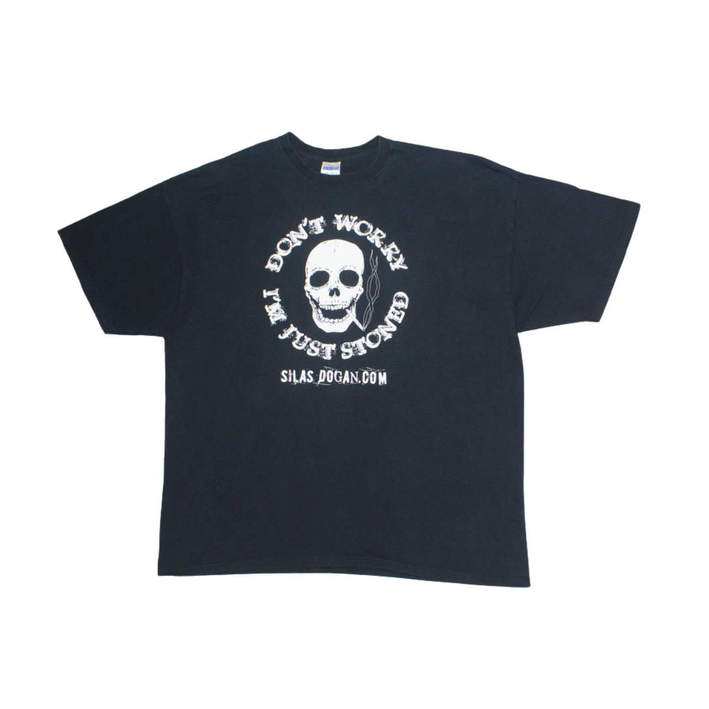 2000S "DON'T WORRY I'M JUST STONED" SKULL TEE