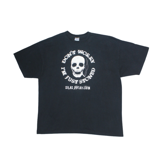 2000S "DON'T WORRY I'M JUST STONED" SKULL TEE