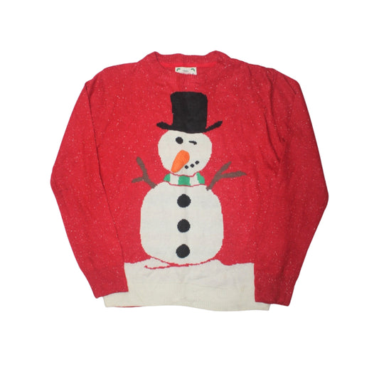 WINKING SNOWMAN CHRISTMAS SWEATER