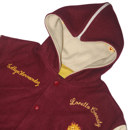 1990S LIONETTE CONNALLY HOODED AWARD VARSITY JACKET