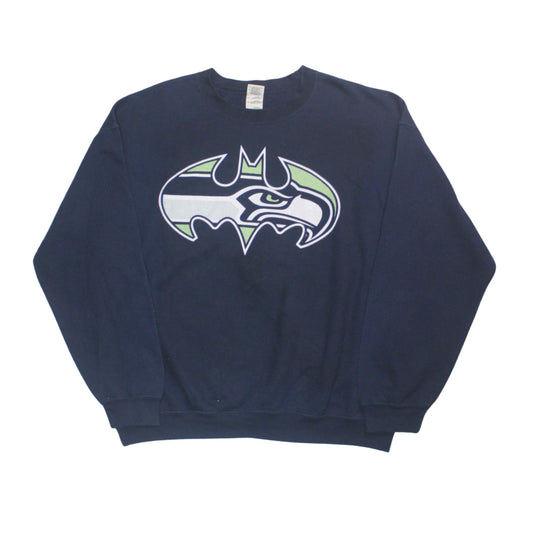 2000S SEATTLE SEAHAWKS BATMAN LOGO CREWNECK SWEATSHIRT