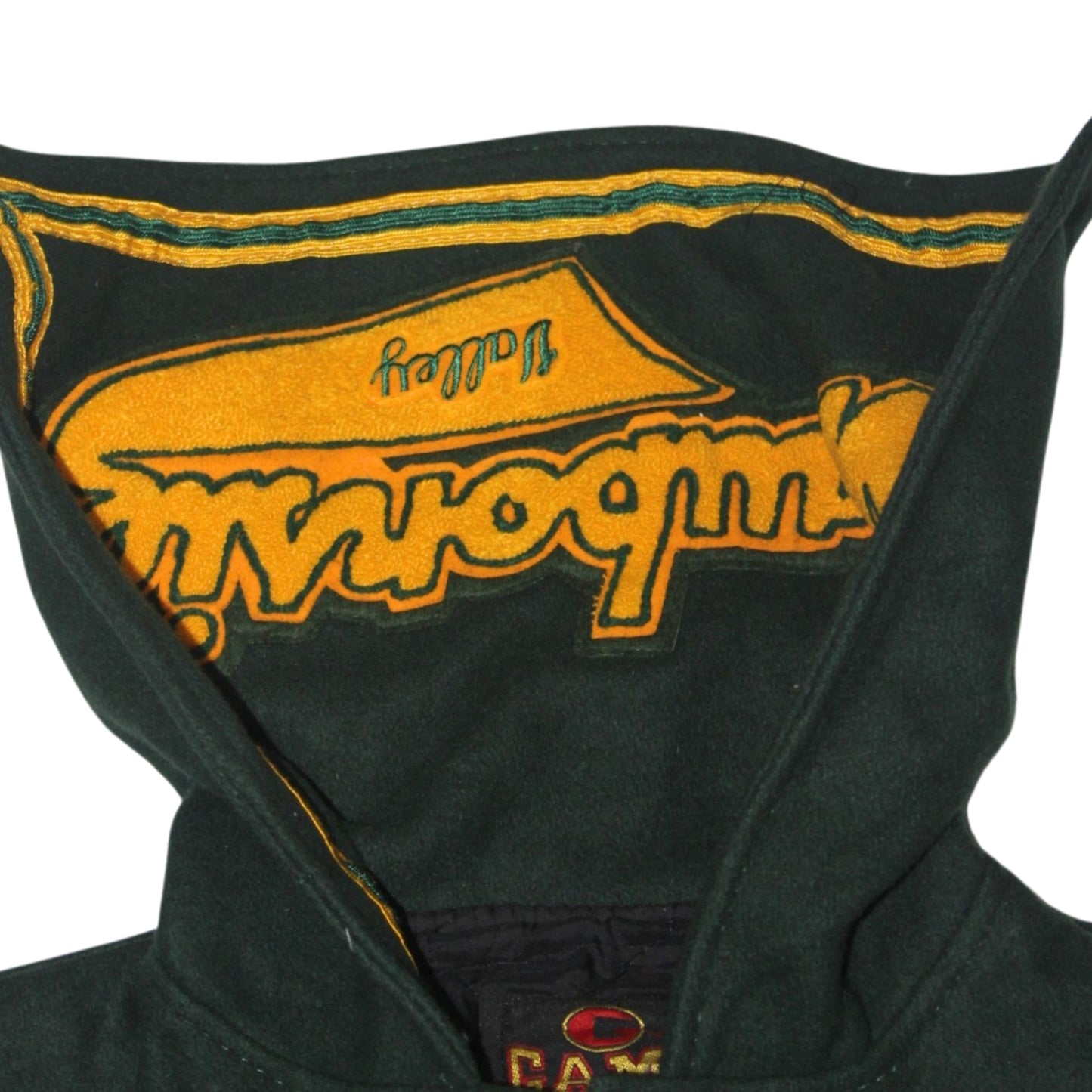 1990S KAWBONIC VALLEY HOODED VARSITY JACKET