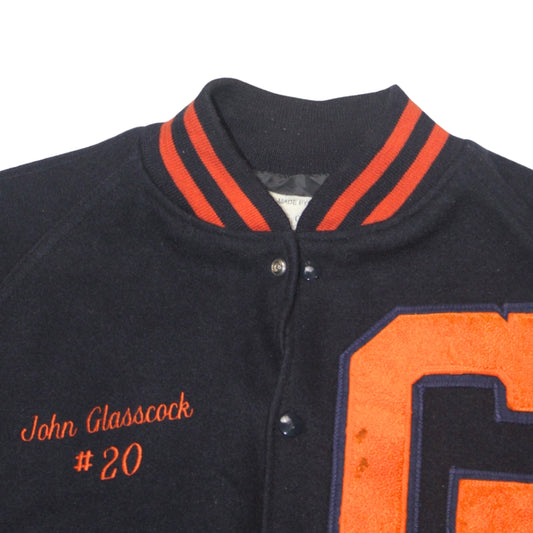 1990S GLASSCOCK “G” LETTERMAN VARSITY JACKET