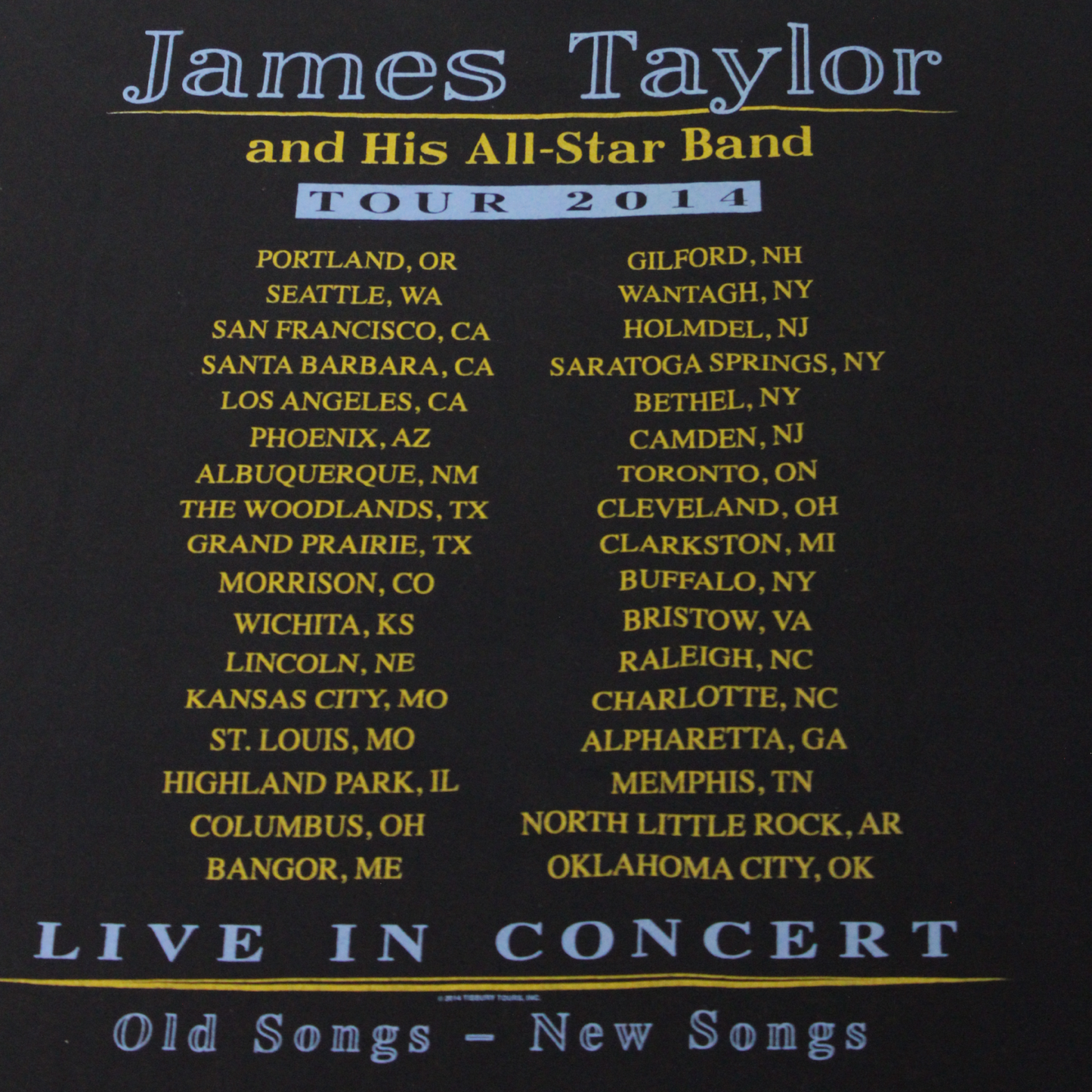 2014 JAMES TAYLOR TOUR TEE