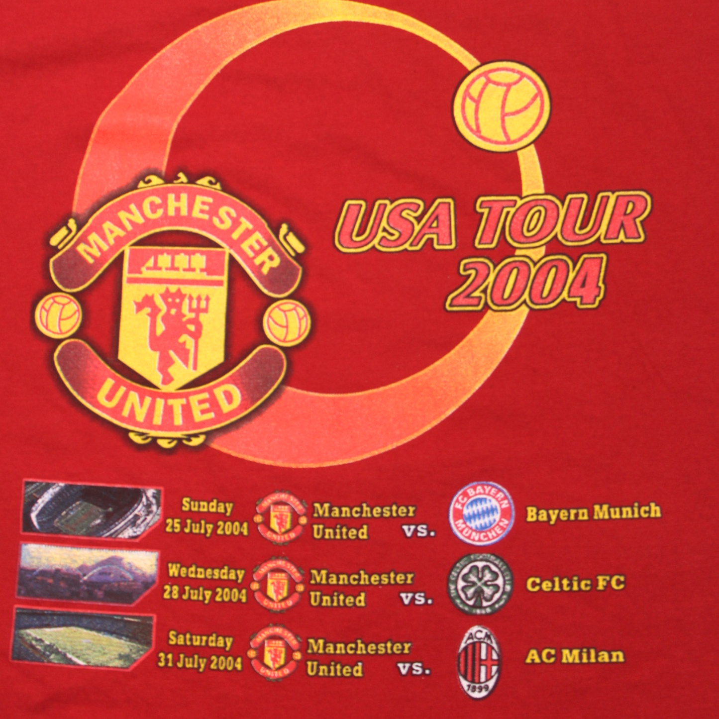 2004 MANCHESTER UNITED "USA TOUR" FOOTBALL TEE