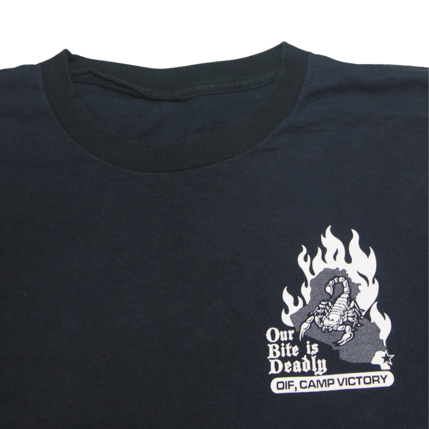 2000S OIF "OUR BITE IS DEADLY" CAMP VICTORY MILITARY TEE