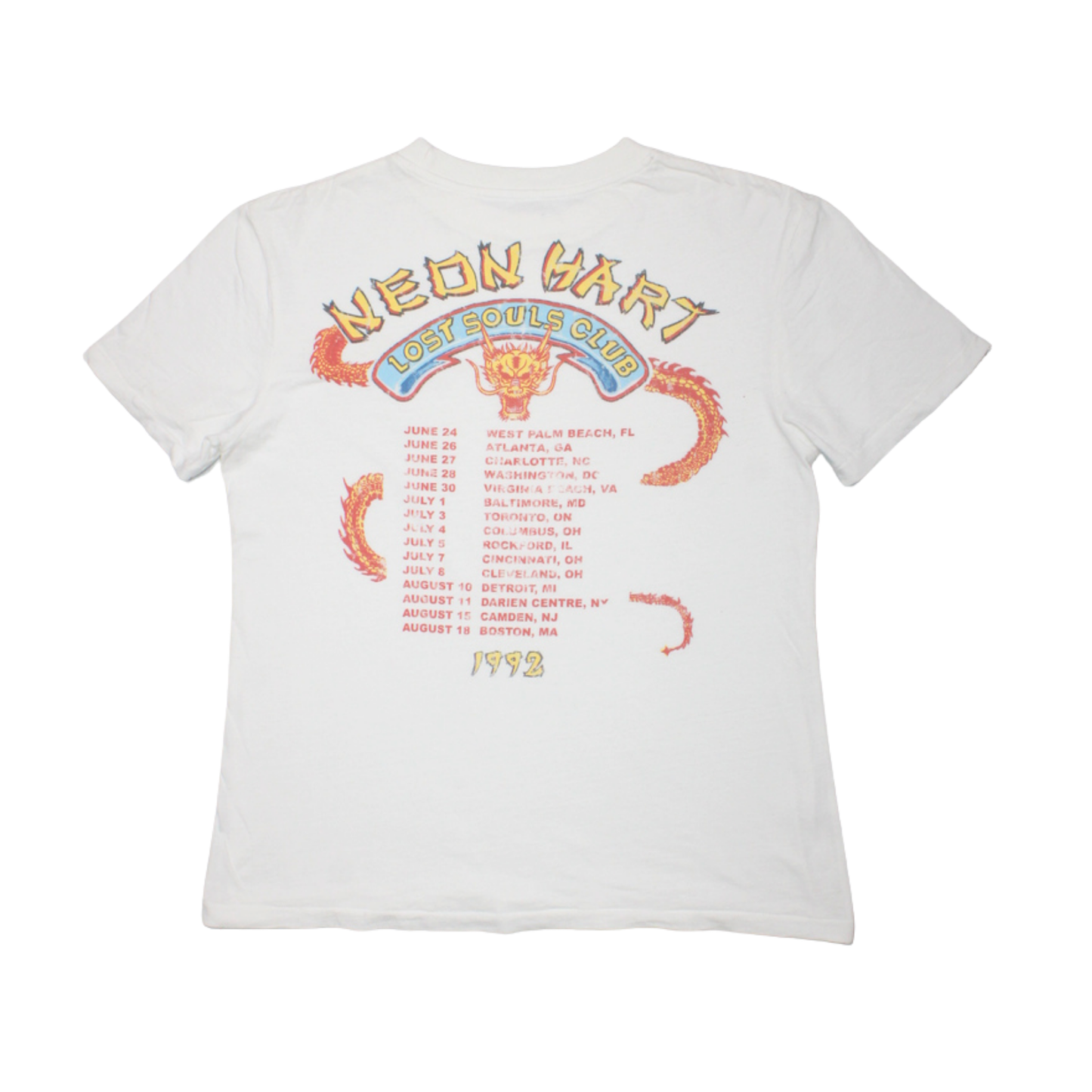 1992 NEON HART "LOST SOULS CLUB" TOUR TEE