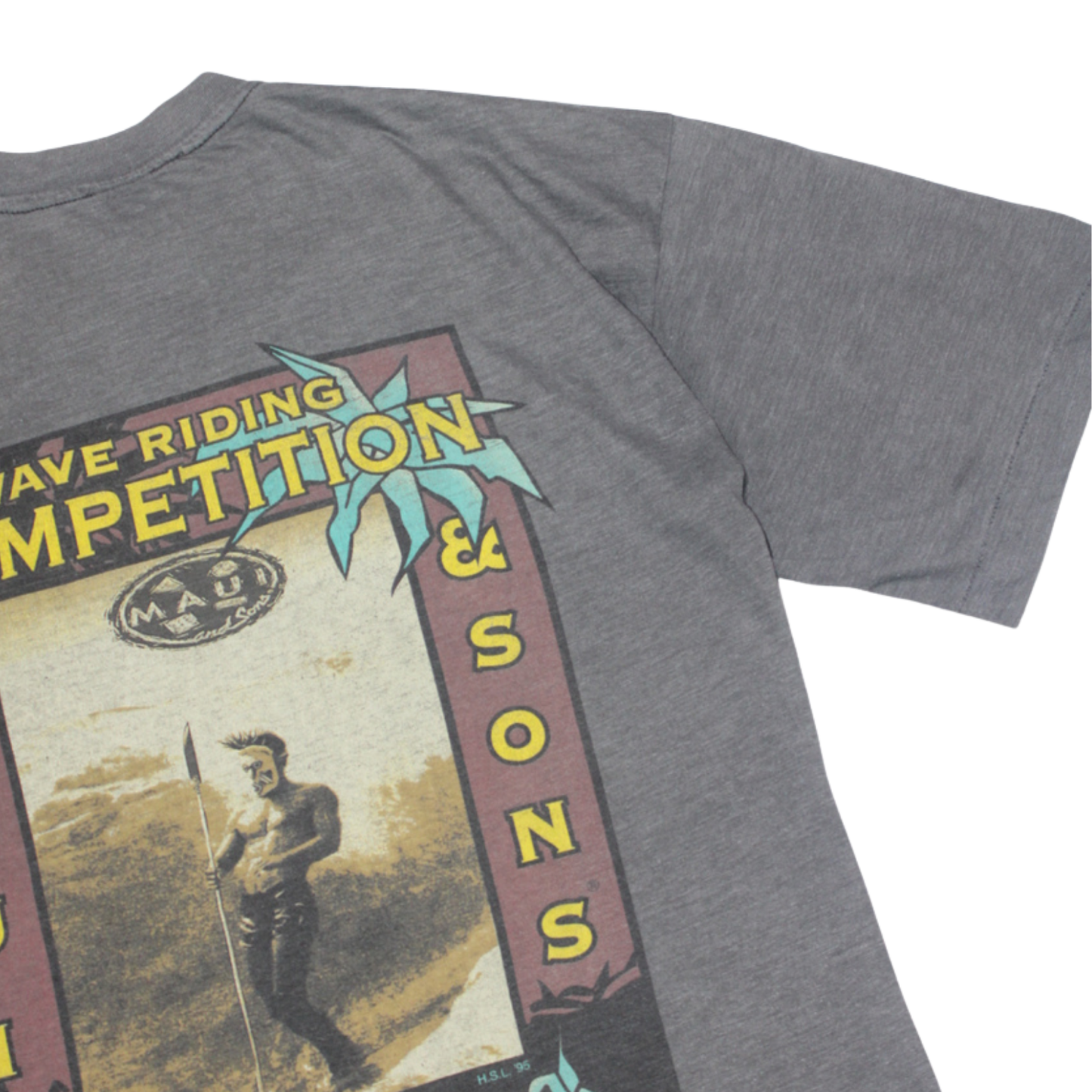 1995 MAUI AND SONS "HAWAIIAN WARRIOR" SURF TEE