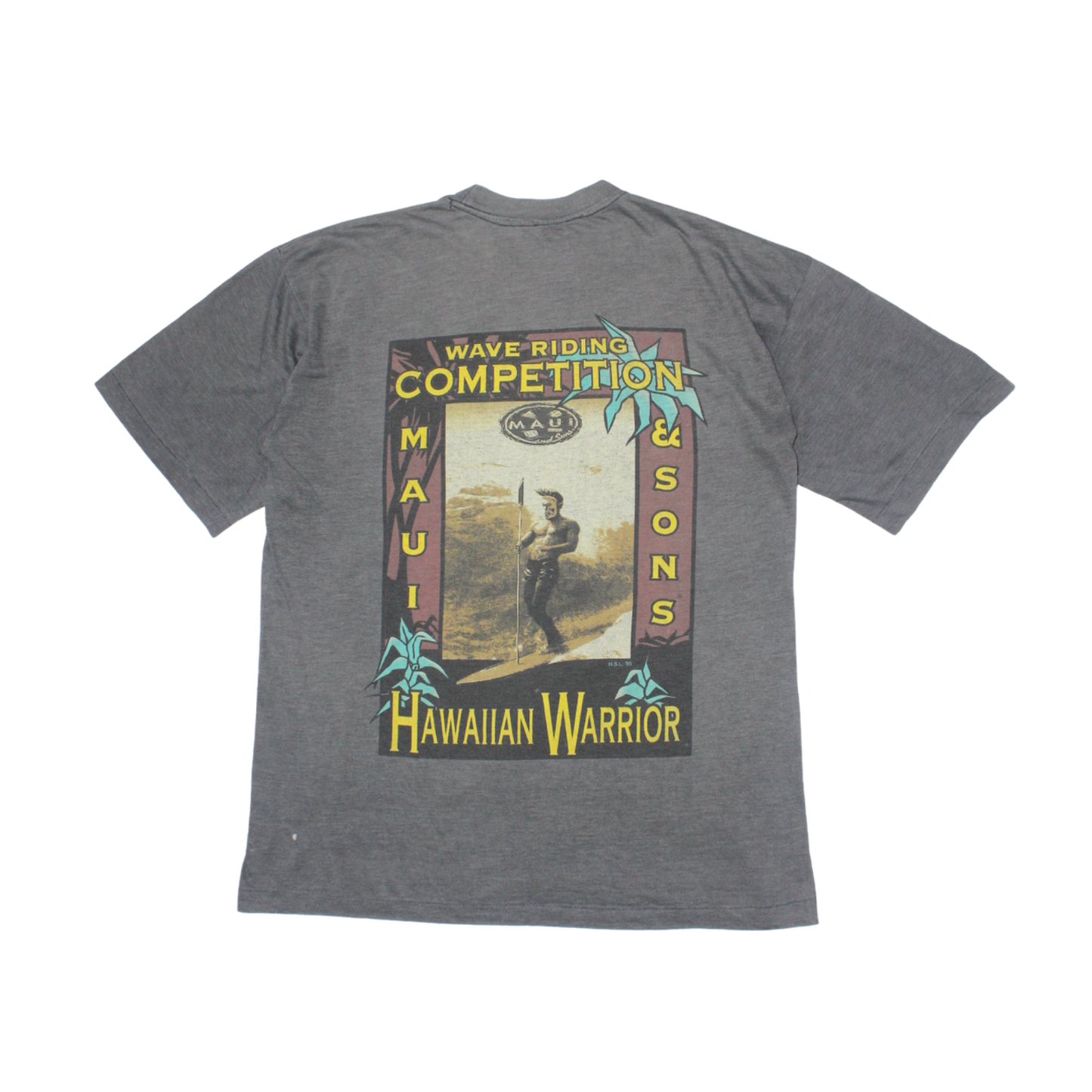 1995 MAUI AND SONS "HAWAIIAN WARRIOR" SURF TEE