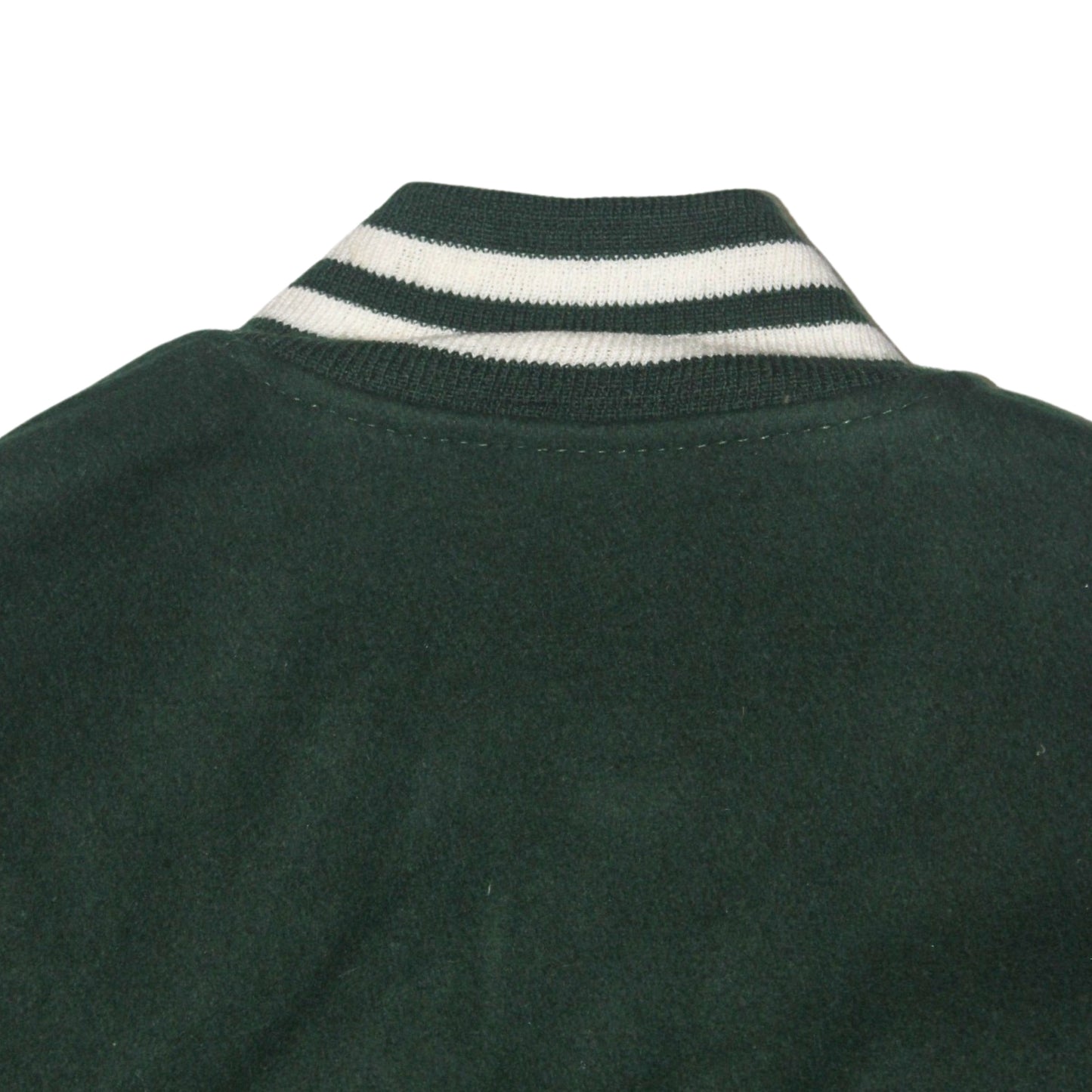2000S GAMEDAY CLASSIC GREEN AND WHITE VARSITY JACKET