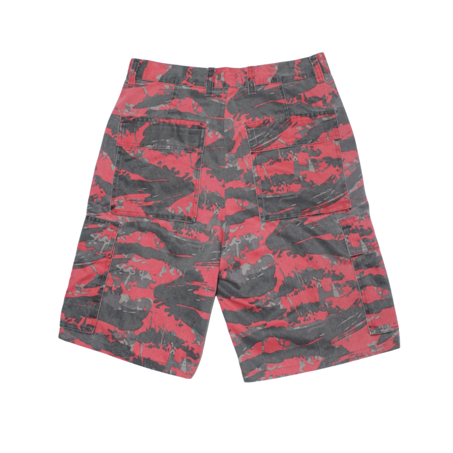 2000S OLD NAVY RED TIGER CAMO CARGO SHORTS