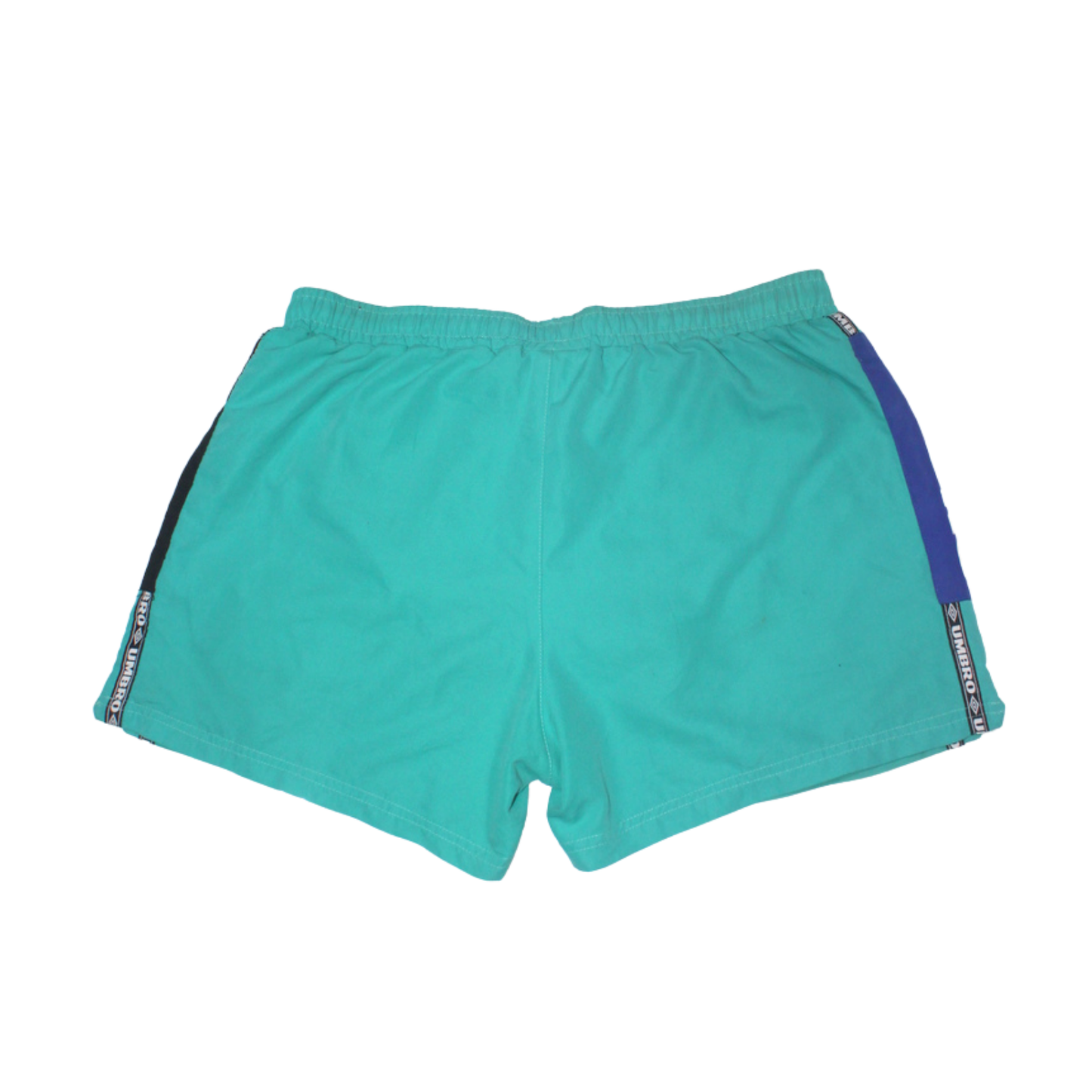 90S UMBRO TEAL SPELLOUT FOOTBALL SHORTS